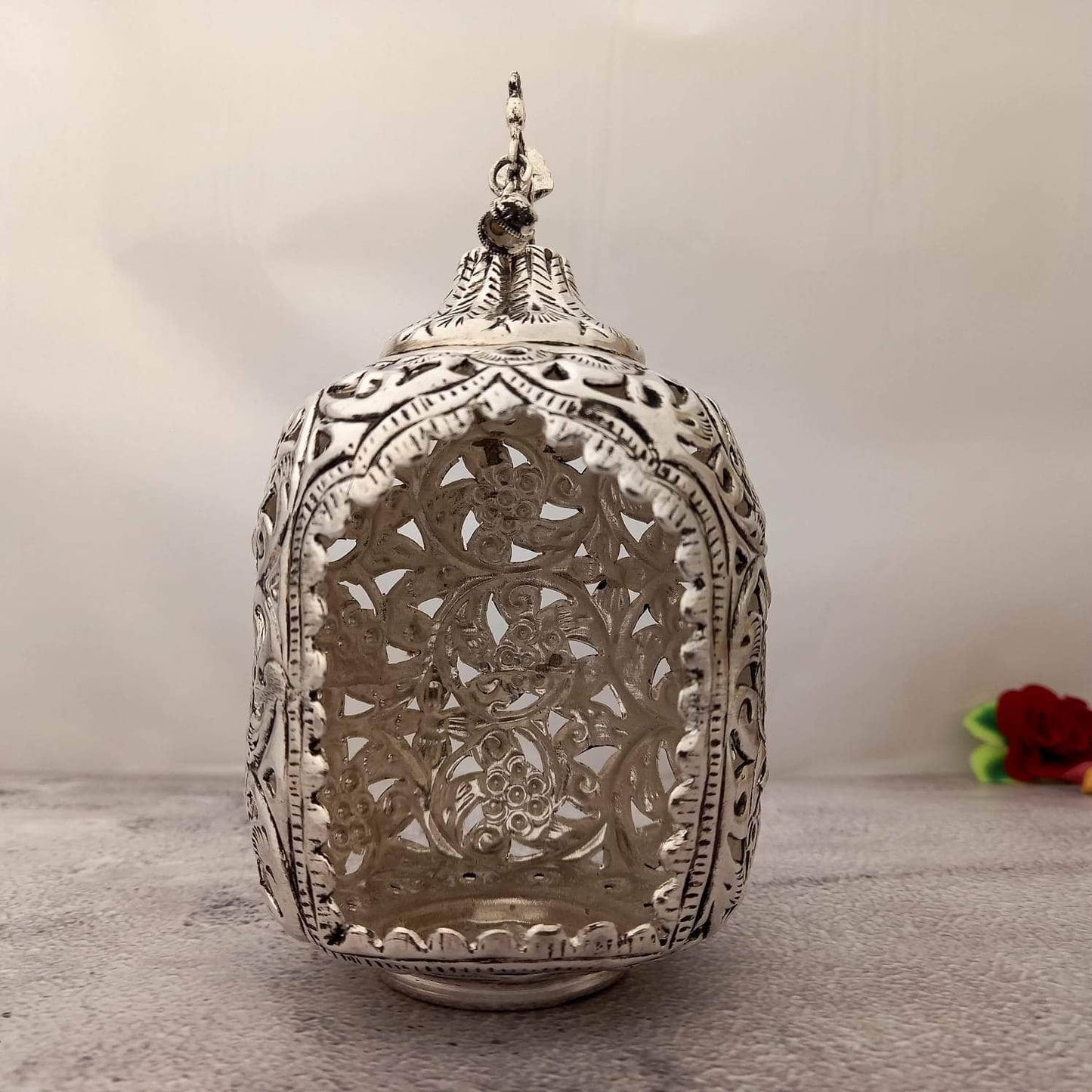 Antique Peacock Butta Diya Big