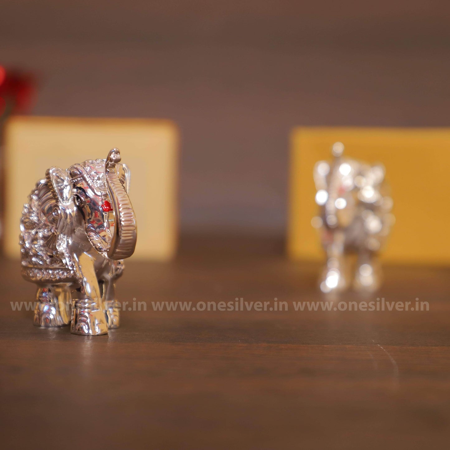 Elephant Silver Pair 4"