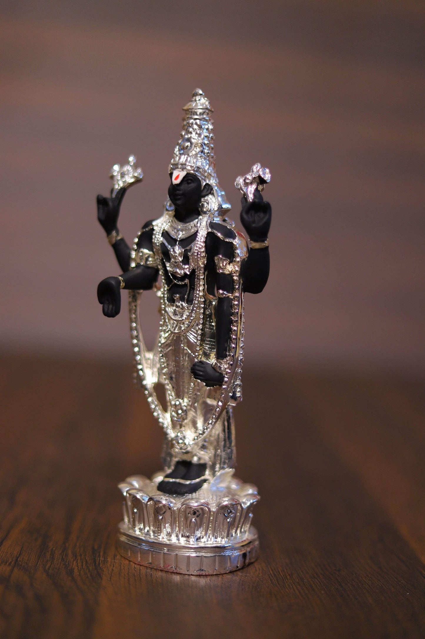 Tirupati Balaji Black and Silver 8.5"