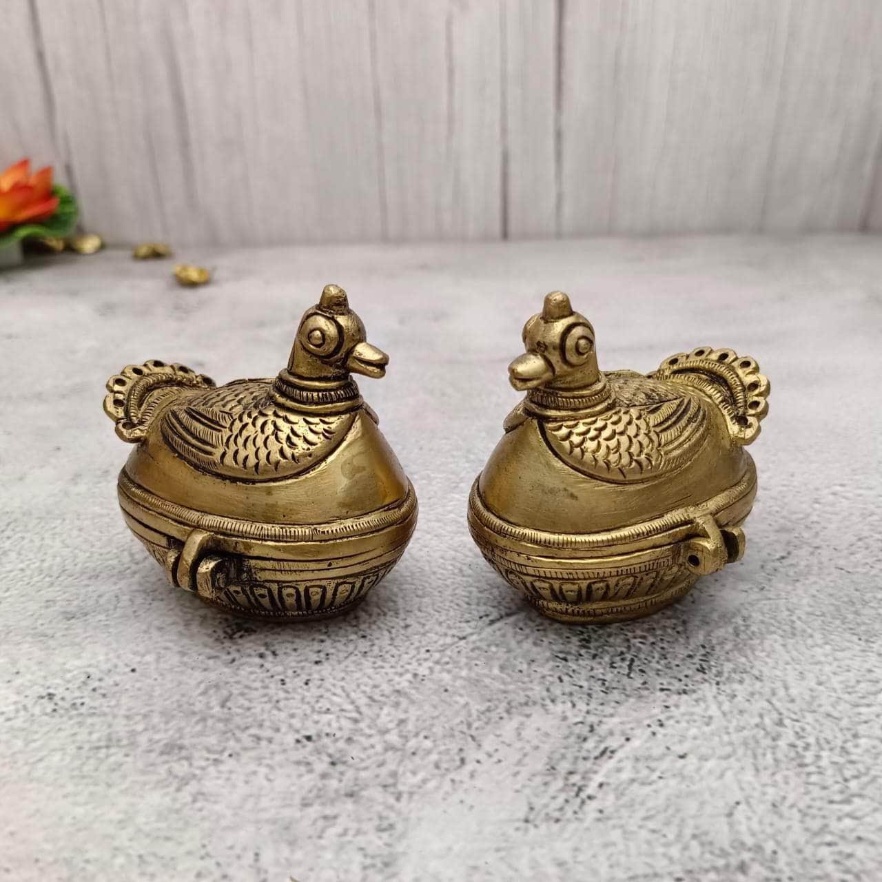 Brass Duck Kumkum Holder