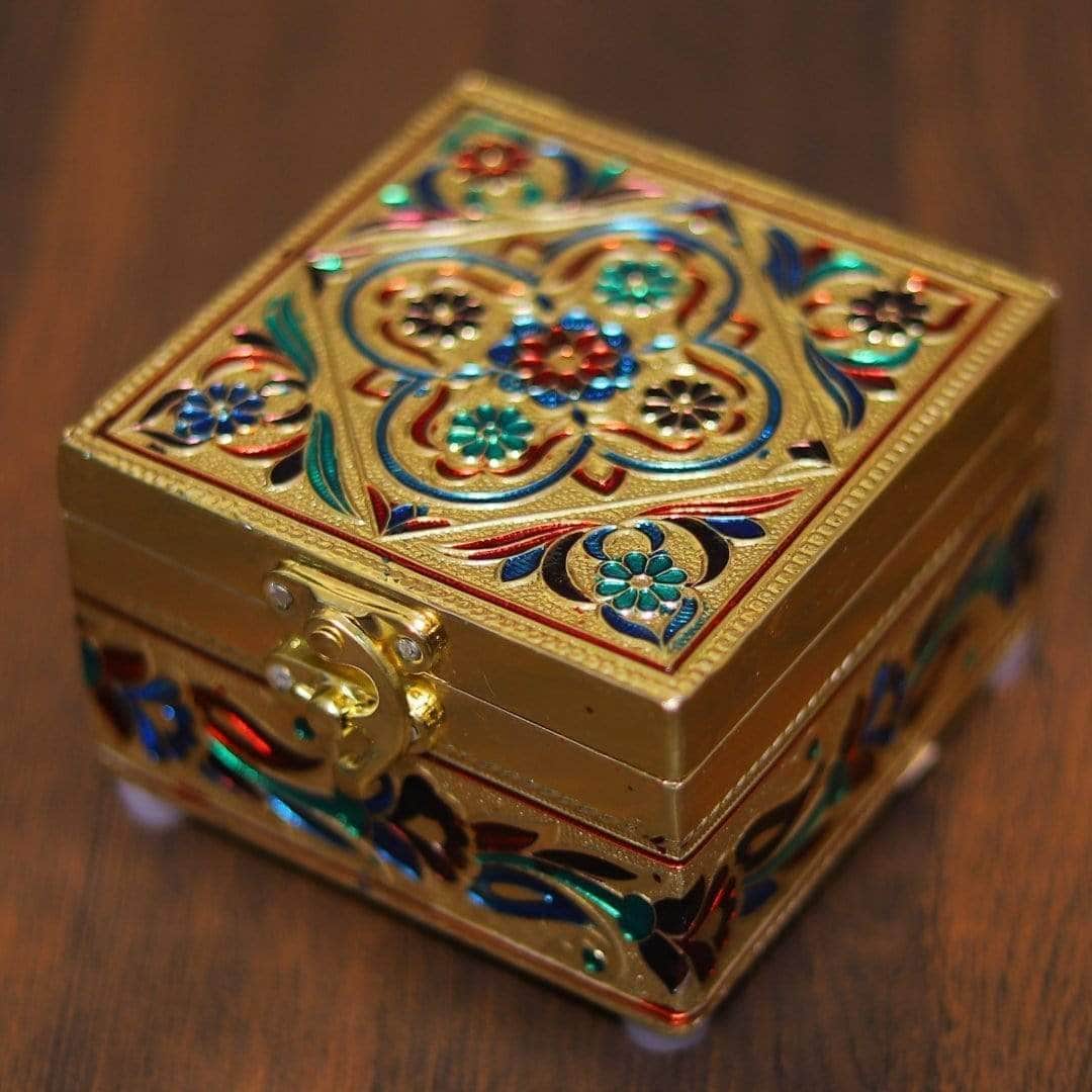 Meenakari Jewel Box 4"x4"