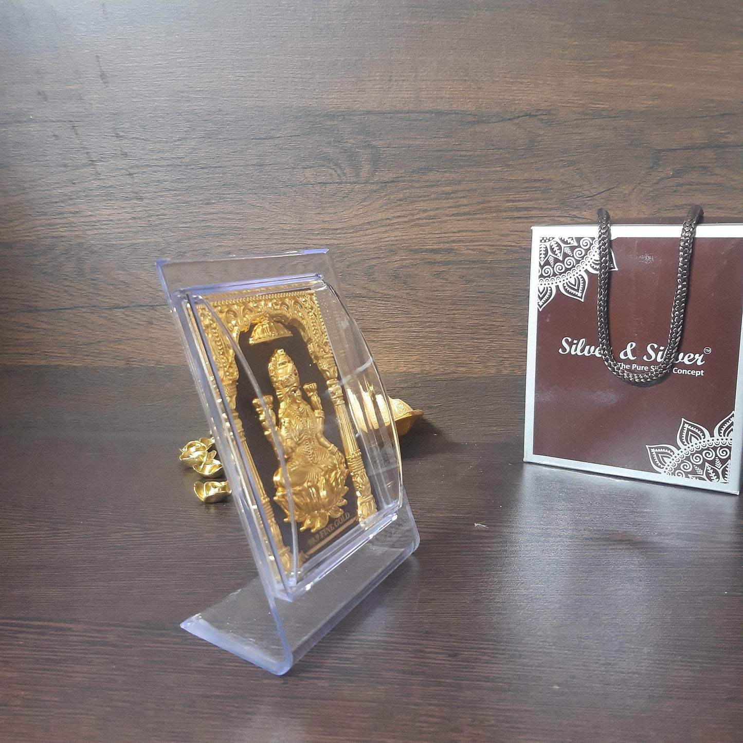 99.9 gold 3D Lakshmi Frame 5"