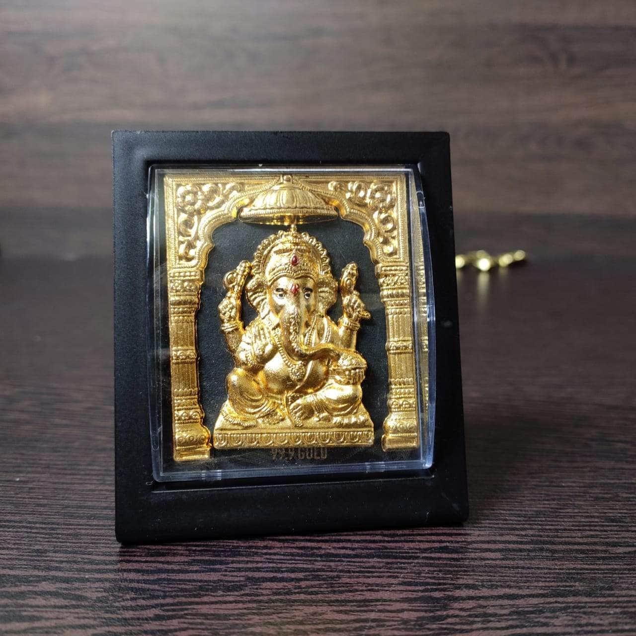 99.9 gold Ganesha frame 3.5"inch