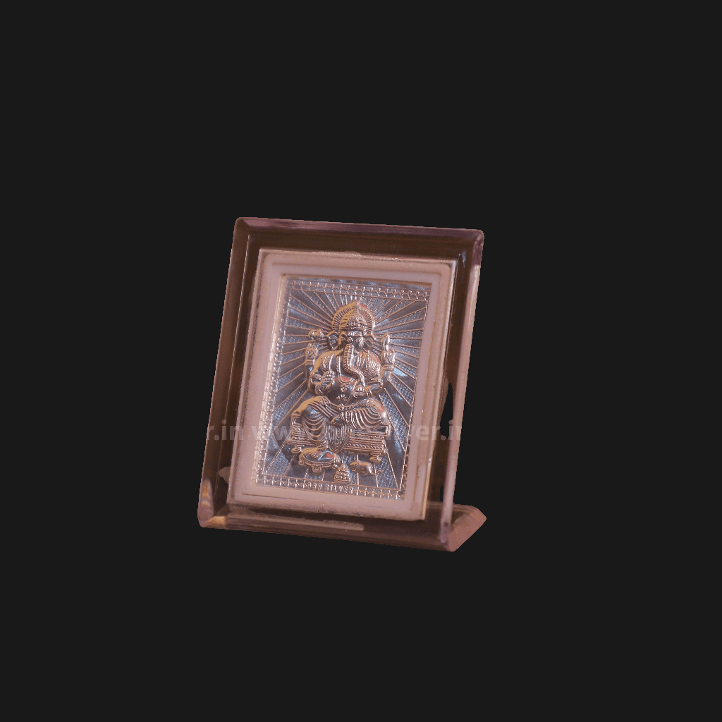 999 Silver Ganesh Stand 7 Cm