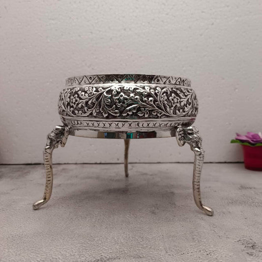 Antique Elephant Stand Peacock Peetha