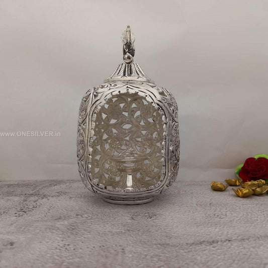 Antique Peacock Butta Diya Big