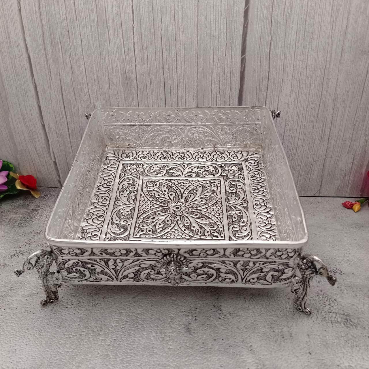 Antique Ganesha Lakshmi Floral Urli