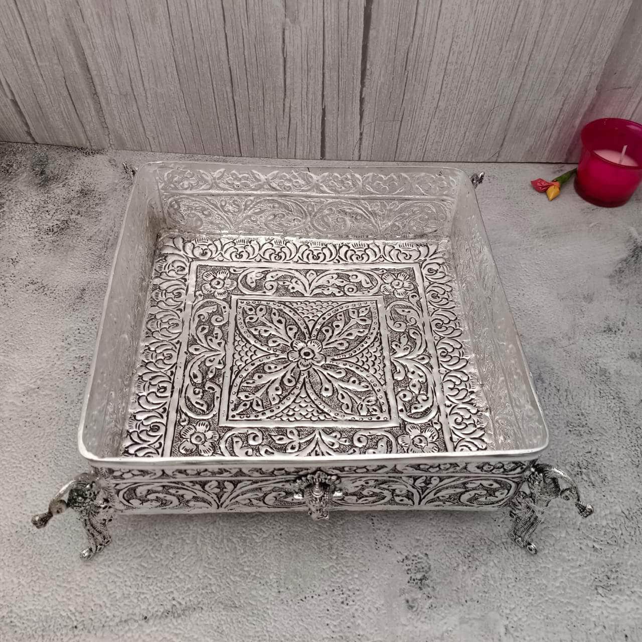 Antique Ganesha Lakshmi Floral Urli