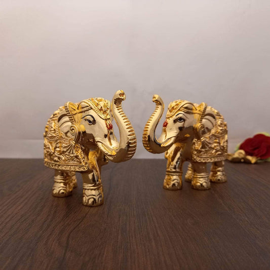 Elephant Full Gold Pair 3"