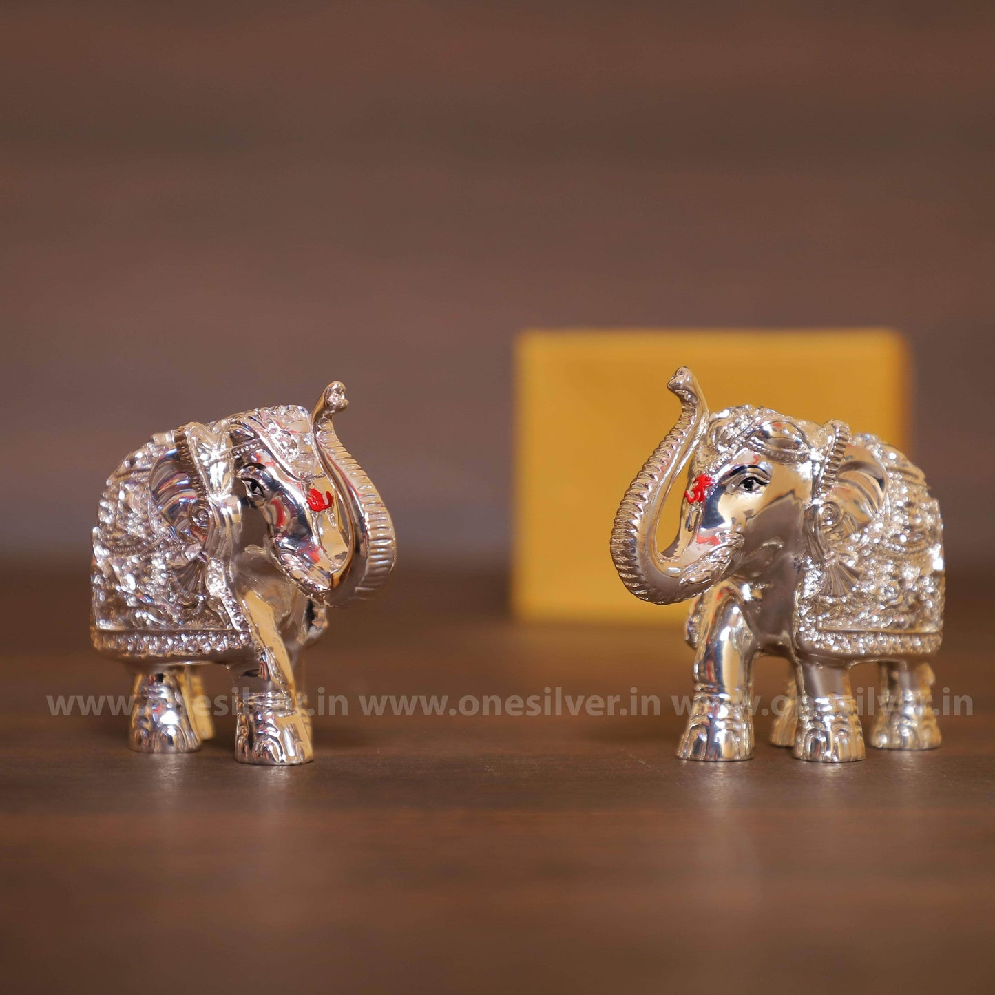 Elephant Silver Pair 4"