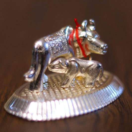 Mini Cow & Calf Silver