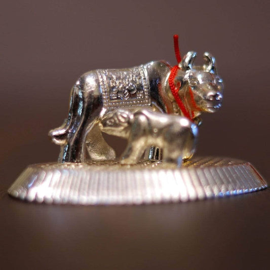 Mini Cow & Calf Silver