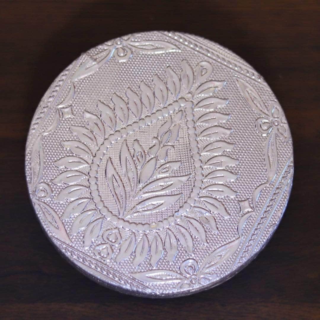 Round Silver  plated Chouki 5"x5"