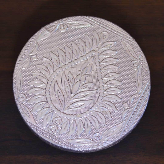Round Silver  plated Chouki 5"x5"