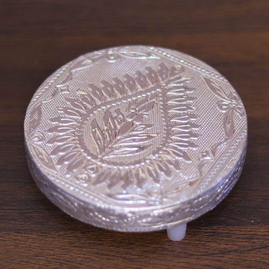 Round Silver plated Chowki 4"x4"