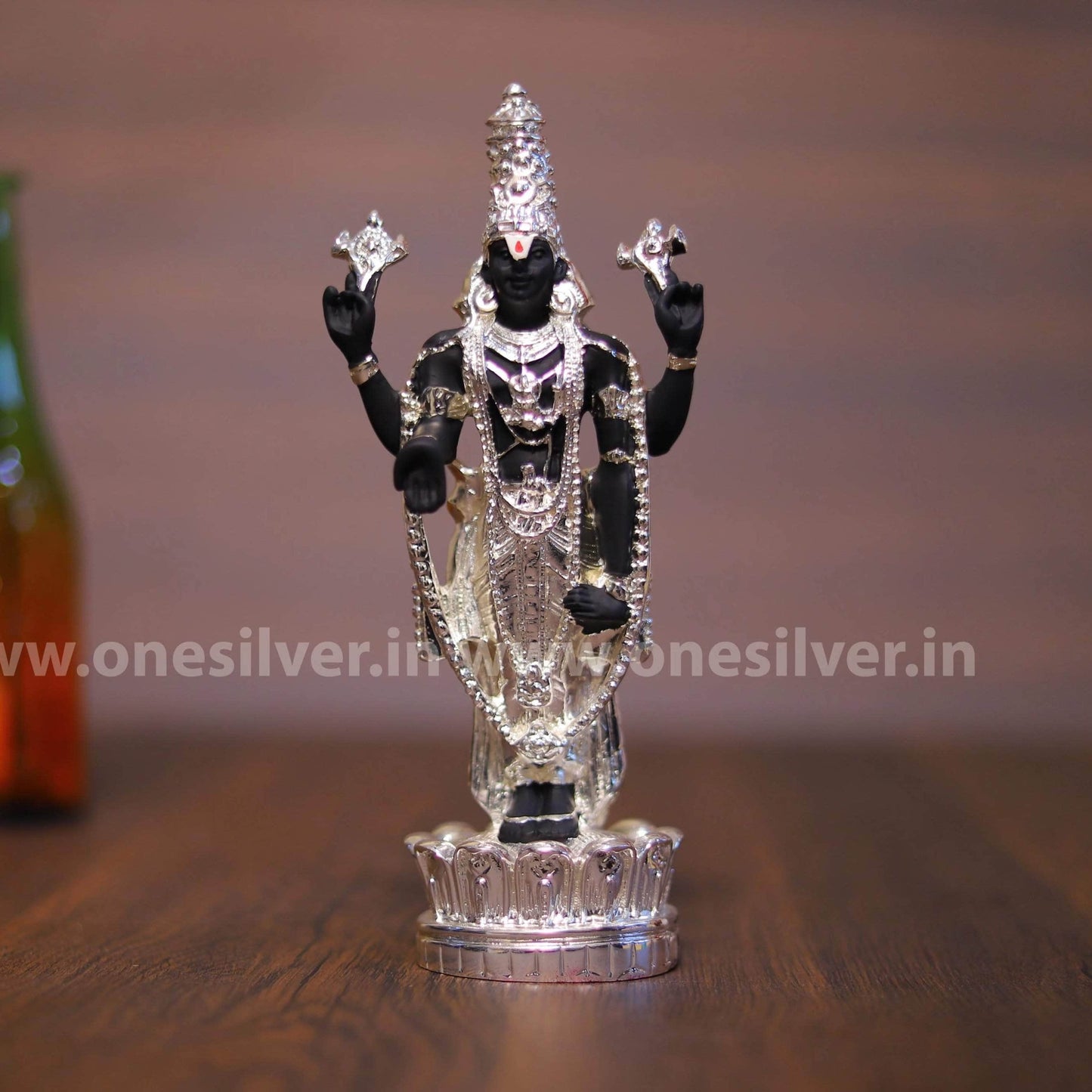Tirupati Balaji Black and Silver 8.5"