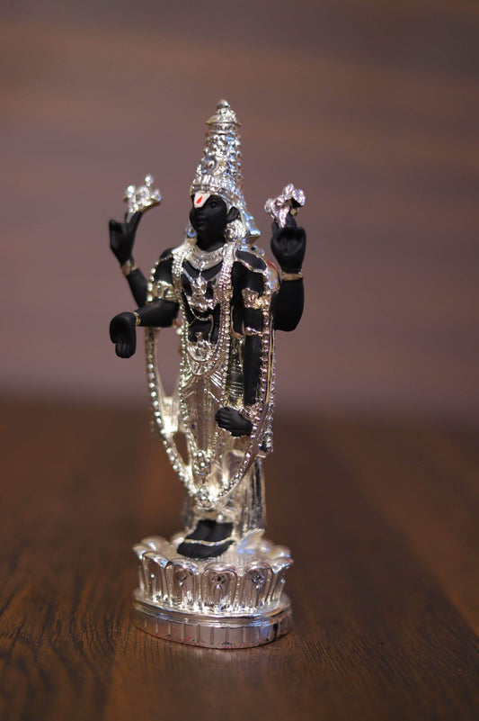 Tirupati Balaji Black and Silver 8.5"