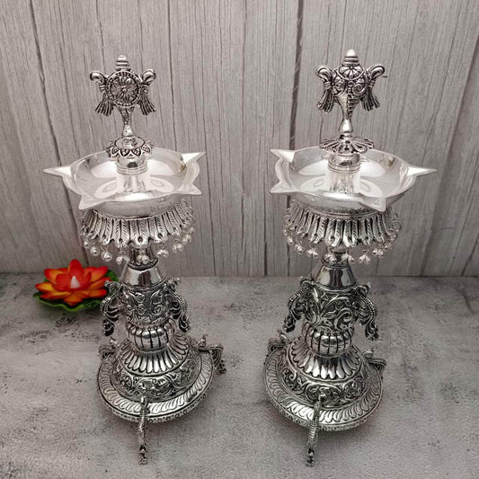 Antique Shanku Chakra Diya Pair