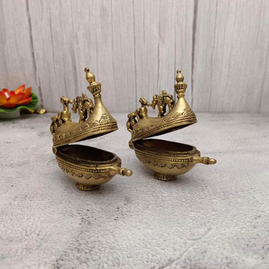 Brass Boat Kumkum Holder