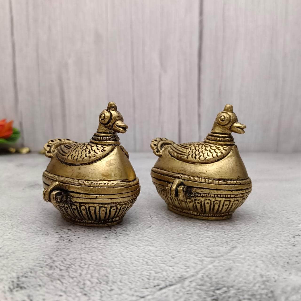 Brass Duck Kumkum Holder