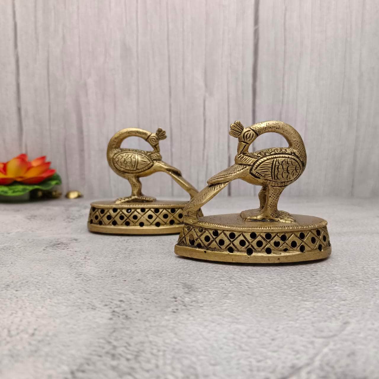 Brass Peacock Idol Pair