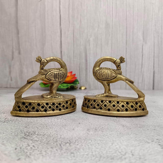 Brass Peacock Idol Pair