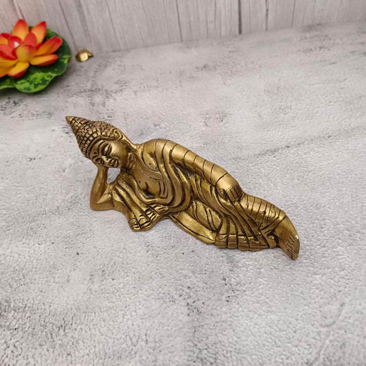 Brass Sleeping Buddha Idol