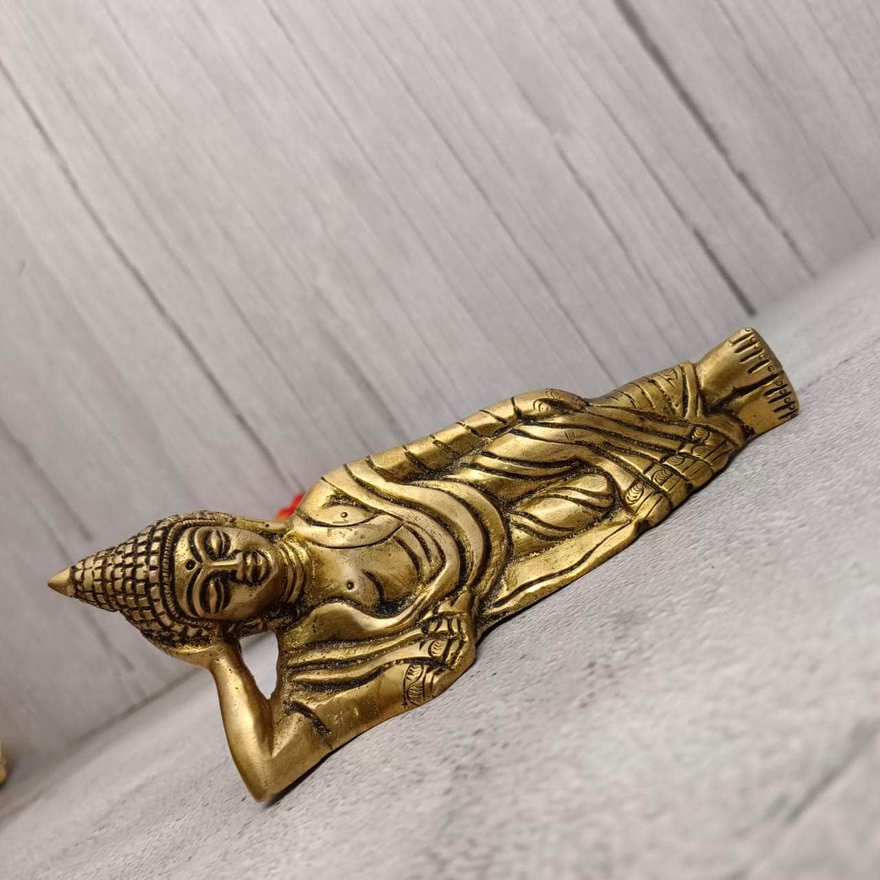 Brass Sleeping Buddha Idol