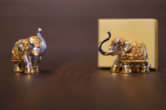 Elephant Gold Silver Pair 2"