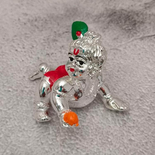 Baby Krishna Silver Red Dhoti