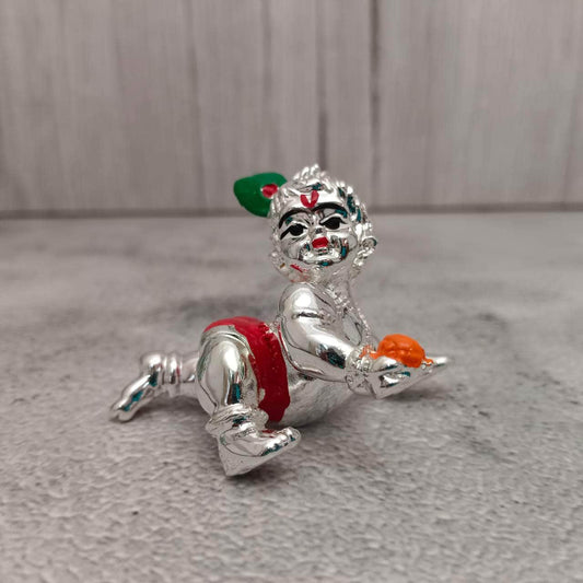 Baby Krishna Silver Red Dhoti