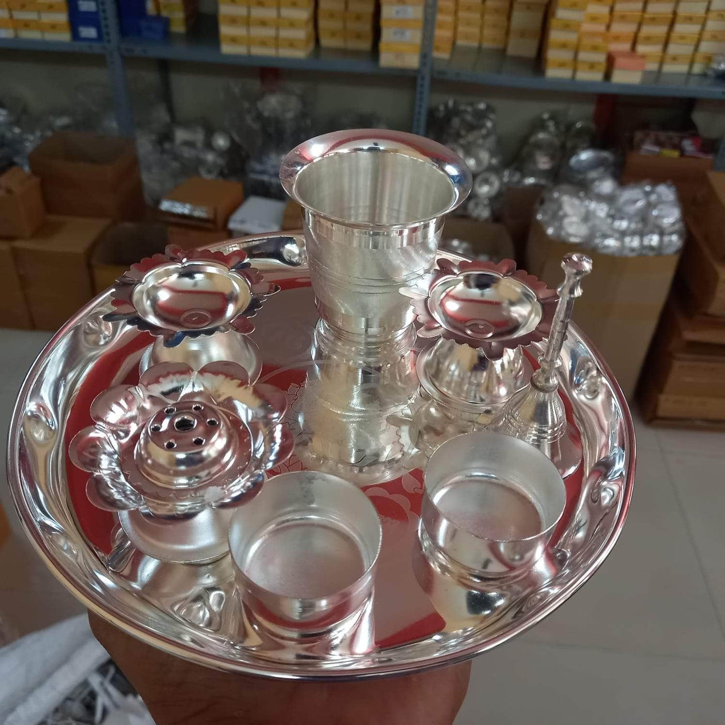 SSBF Lakshmi Ganesh Pooja Set With Glass