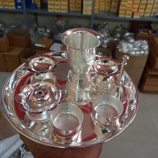 SSBF Lakshmi Ganesh Pooja Set With Glass