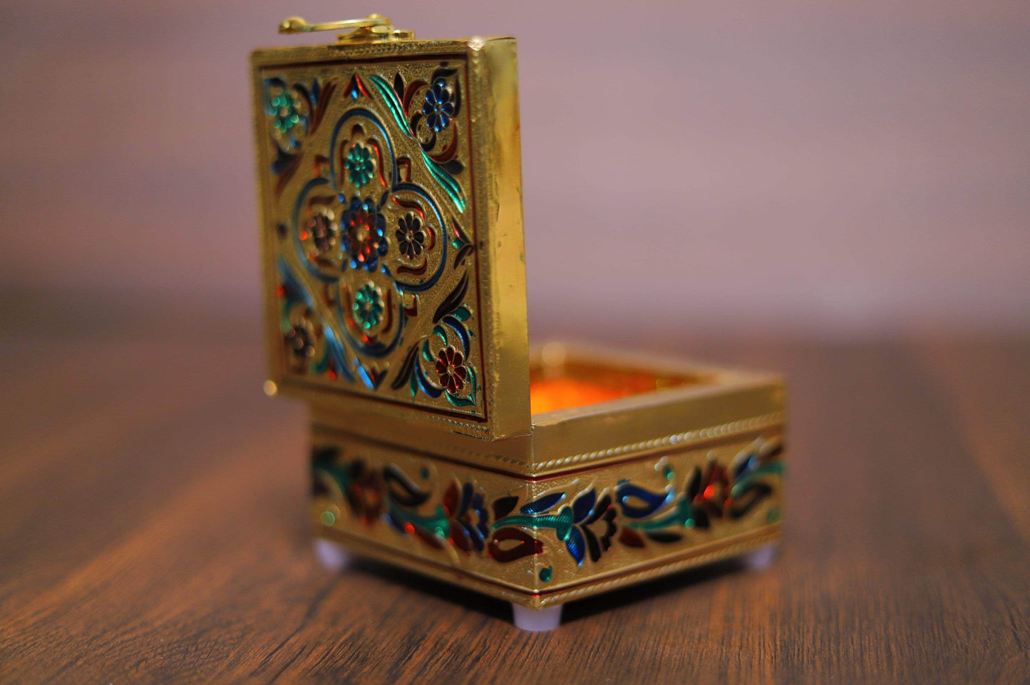 Meenakari Jewel Box  4"x4"