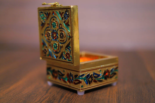 Meenakari Jewel Box  4"x4"