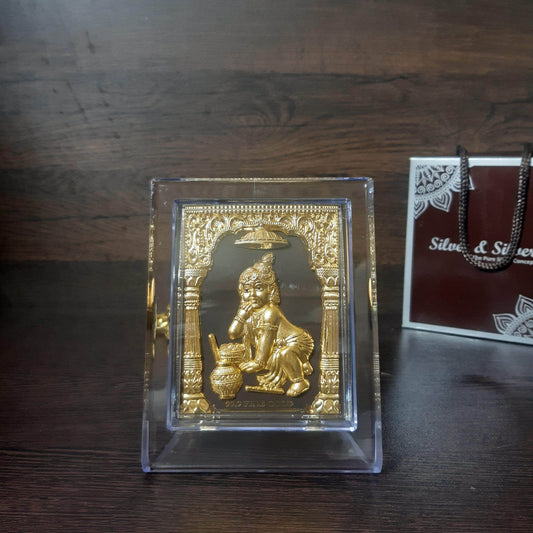 99.9 gold 3D Laddu Gopal Frame 5"
