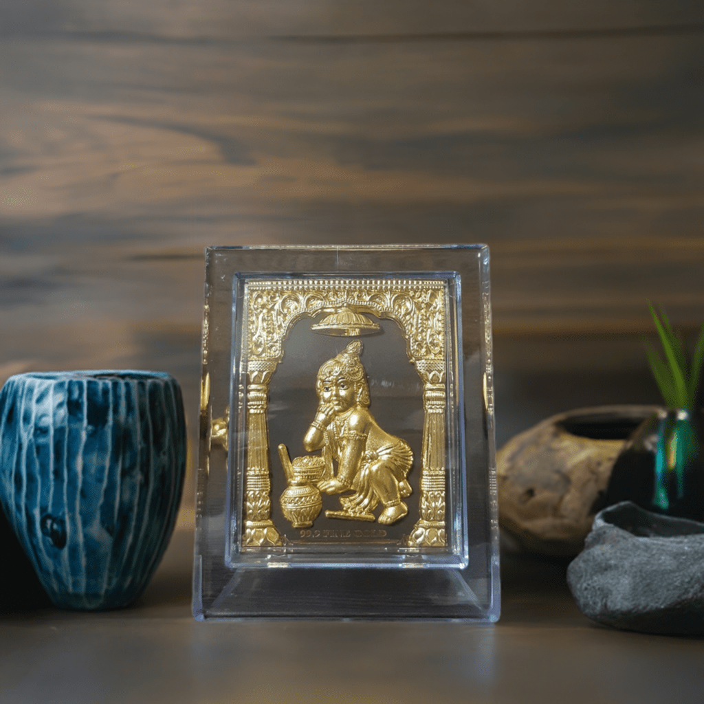 99.9 gold 3D Laddu Gopal Frame 5"