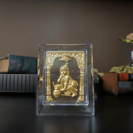 99.9 gold 3D Laddu Gopal Frame 5"