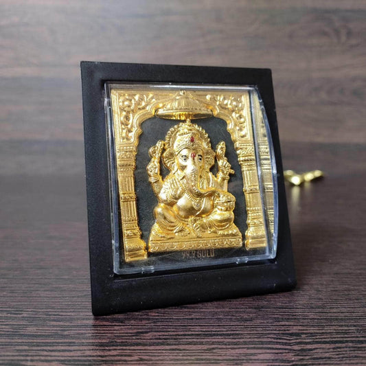 99.9 gold Ganesha frame 3.5"inch