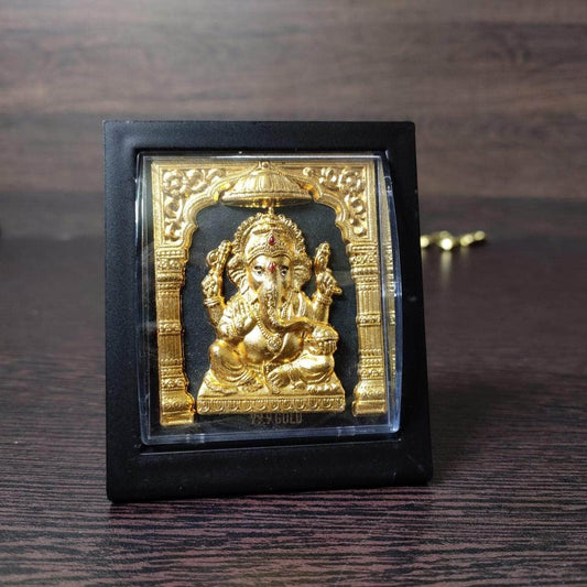 99.9 gold Ganesha frame 3.5"inch
