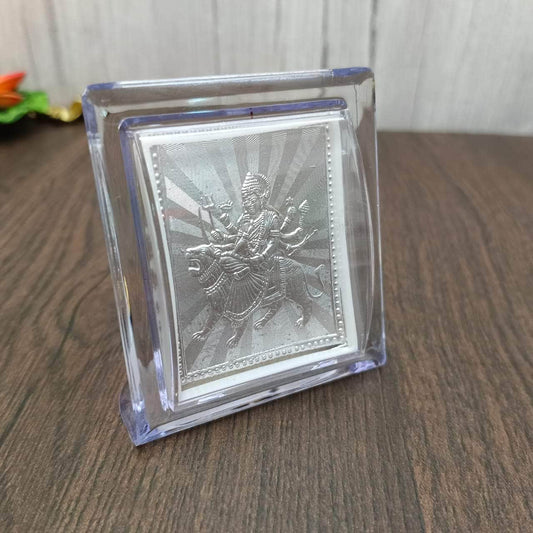 999 Silver Durga Stand 7 Cm