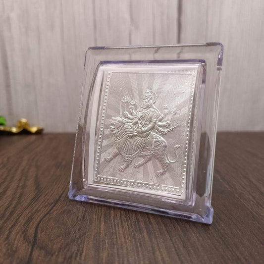 999 Silver Durga Stand 7 Cm